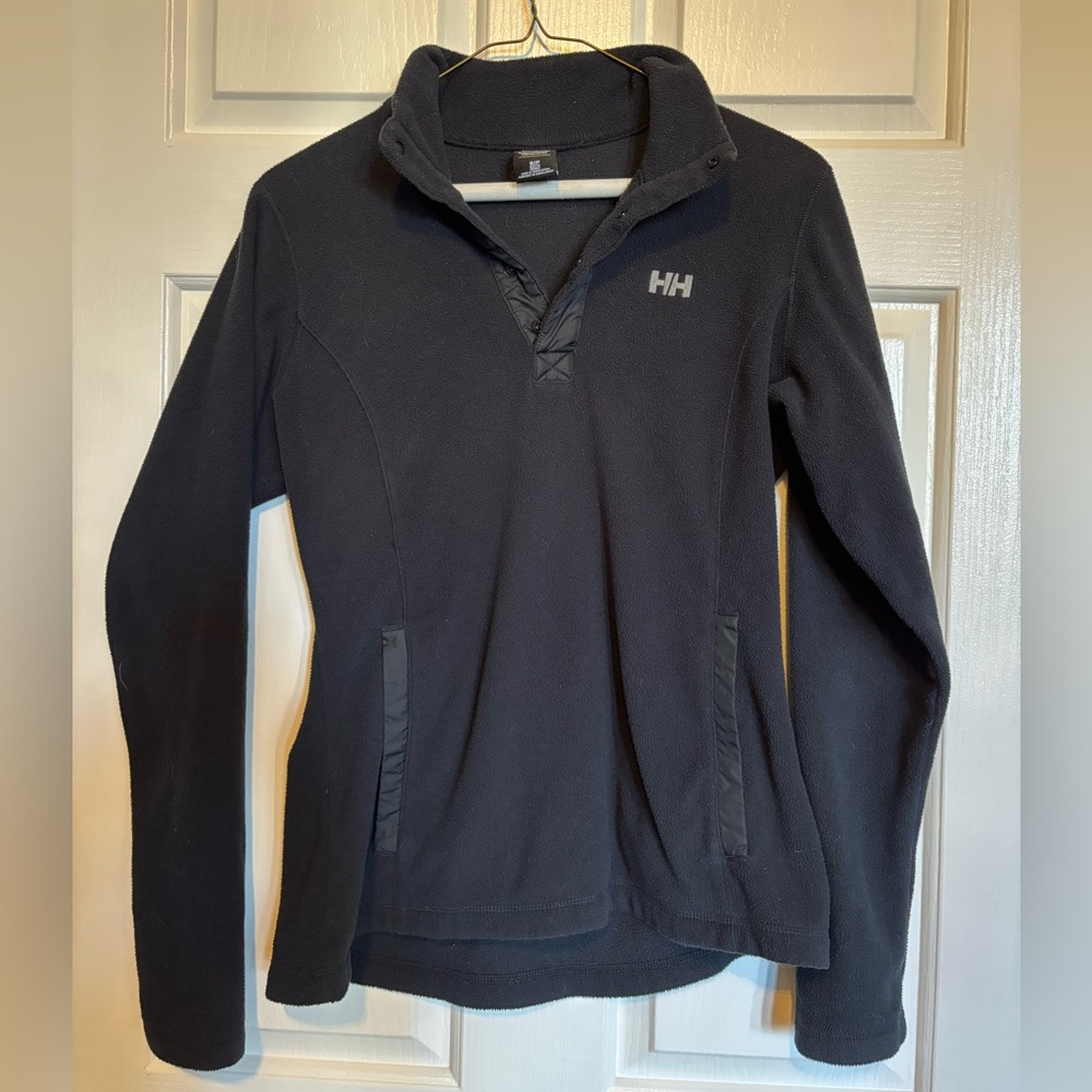 Helly Hansen black fleece with Snap Closure